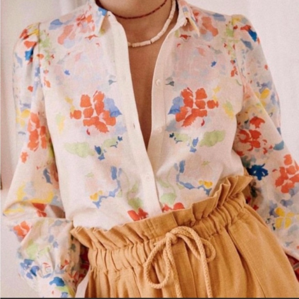 Sezane Claudio Chemise Button-Down Top Shirt Size 2